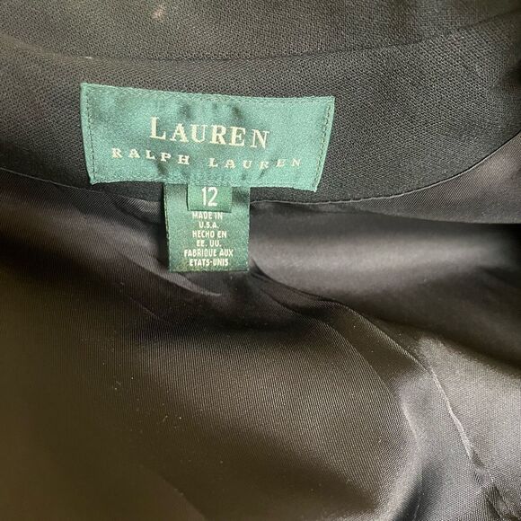 90s Vintage Lauren Ralph Lauren Black Wool Crest Blazer Button Down Women's 12 - Picture 5 of 15